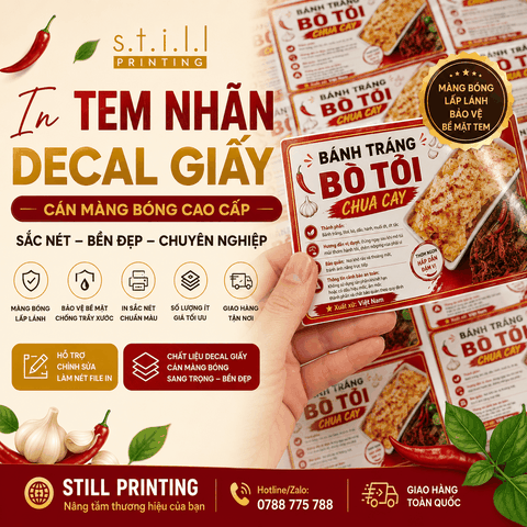 Decal Giấy Cán Màng Bóng Bế Demi Kích Thước 10x8cm