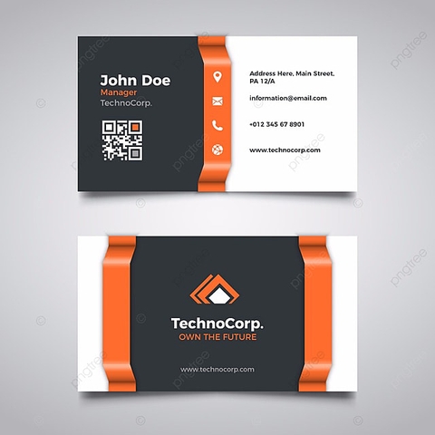 DT50 - Mẫu 5 hộp namecard màu đen cam đơn giản