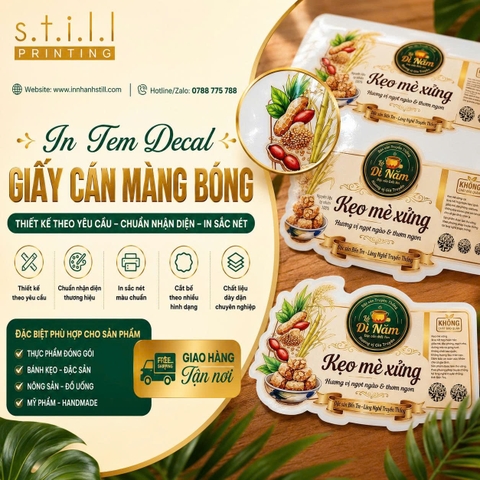 In tem decal kẹo dân gian tại Bến Tre – Giải pháp giúp sản phẩm nổi bật trên kệ hàng