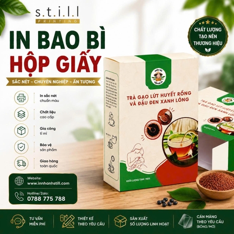 In Bao Bì Hộp Giấy Cán Màng Mờ_ Số Lượng Ít Tại Bến Tre