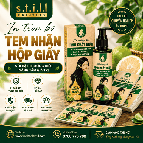 Thiết kế - in ấn đồng bộ tem nhãn – hộp giấy cho thương hiệu tại Bến Tre