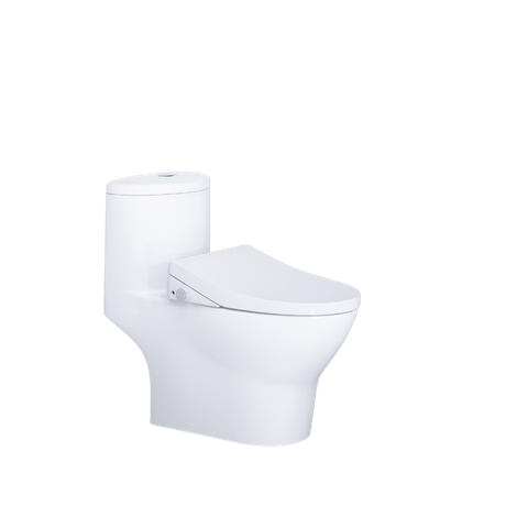 Bàn cầu 1 khối Caesar C1375 (Không nắp) + nắp rửa TAF512H