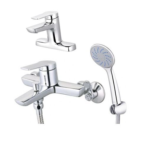 Combo vòi lavabo sen tắm Caesar B202CU + S203C