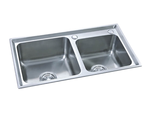 Chậu rửa bát inox 2 hố lệch Toàn Thắng T7541