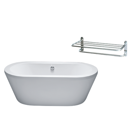 Combo bồn tắm lập thể + kệ khăn Caesar AT6270 + Q924V