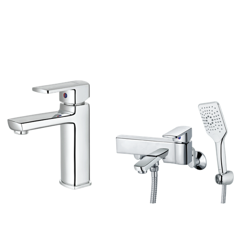 Combo vòi sen + vòi chậu nóng lạnh Caesar B550CU+S553C