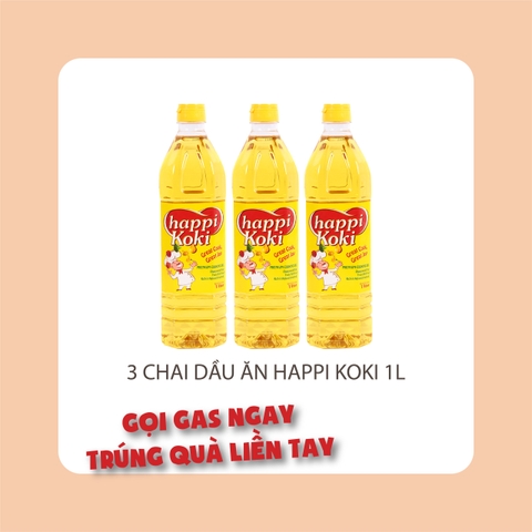 Khuyến mãi dầu ăn cao cấp Happi Koki chai 1 lít