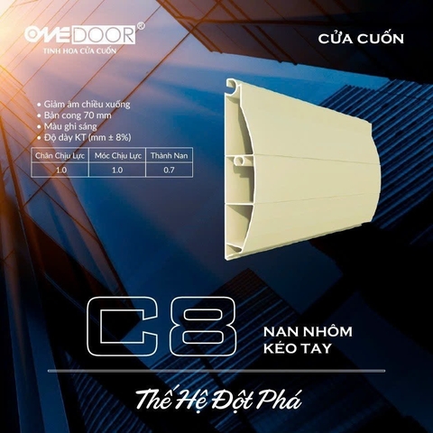 Cửa cuốn nan nhôm kéo tay ONEDOOR C8