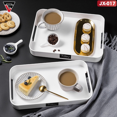 Khay Đựng Đồ Đa Năng Nhựa ABS Tiện Lợi, Hình Chữ Nhật Màu Trắng JIANXIA (JX-0302) - Gia dụng Plus