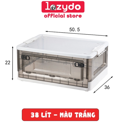 Thùng Nhựa PP Đựng Đồ Gấp Gọn, Có Nắp Đậy Kín Gấp Gọn Thông Minh 38L Đựng Sách, Quần Áo, Đồ Chơi Đa Năng LAZYDO (LZ-0512) - Gia dụng Plus