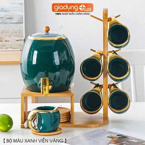 Bộ ấm trà sứ xanh ngọc cổ vịt, hươu sừng tấm quý tộc phong cách Bắc Âu sang trọng Qianhuiju (QH-0610) - Gia dụng Plus