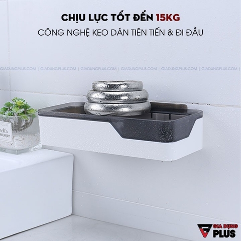 Kệ chữ nhật dán tường nhựa ABS cao cấp, sang trọng không cần khoan đục ShuangQuing (SQ-0101)