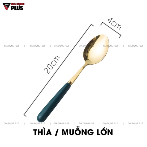 Đũa Dao Nĩa Thìa Muỗng Bằng Sứ / Bộ đồ ăn sứ phong cách Bắc Âu xanh cổ vịt sang trọng (PL-0631) - Gia dụng Plus