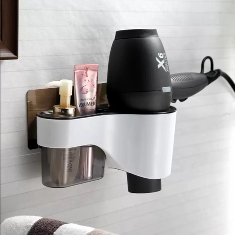 Kệ Để Máy Sấy Tóc Dán Tường, Hai Ngăn Đựng Đồ Tiện Ích - Chính Hãng ShuangQuing (PL-0113) - Gia dụng Plus