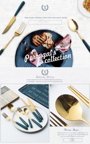 Đũa Dao Nĩa Thìa Muỗng Bằng Sứ / Bộ đồ ăn sứ phong cách Bắc Âu xanh cổ vịt sang trọng (PL-0631) - Gia dụng Plus