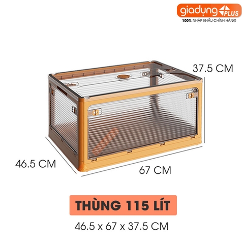 Hộp gấp gọn LAZYDO đựng đồ đa năng, dã ngoại, để sau xe ô tô - vân sóng mờ trong suốt (dung tích 28L, 40L, 55L) LAZYDO - Gia dụng Plus