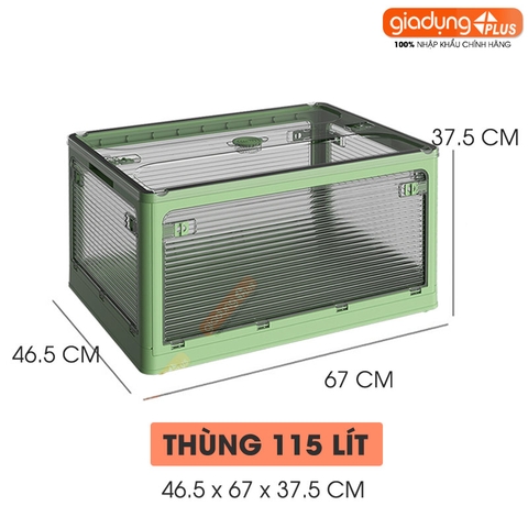 Hộp gấp gọn LAZYDO đựng đồ đa năng, dã ngoại, để sau xe ô tô - vân sóng mờ trong suốt (dung tích 28L, 40L, 55L) LAZYDO - Gia dụng Plus