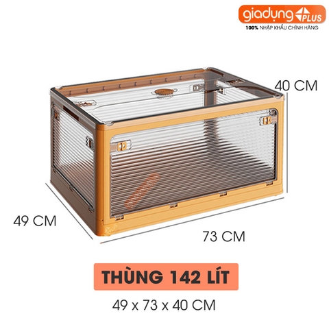 Hộp gấp gọn LAZYDO đựng đồ đa năng, dã ngoại, để sau xe ô tô - vân sóng mờ trong suốt (dung tích 28L, 40L, 55L) LAZYDO - Gia dụng Plus