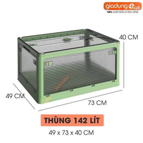 Hộp gấp gọn LAZYDO đựng đồ đa năng, dã ngoại, để sau xe ô tô - vân sóng mờ trong suốt (dung tích 28L, 40L, 55L) LAZYDO - Gia dụng Plus