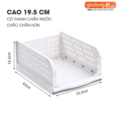 Kệ xếp chia ngăn kéo nhựa, có thể gấp gọn giúp gọn gàng tủ quần áo nhanh chóng / GIÁ 1 ngăn - gia dụng plus