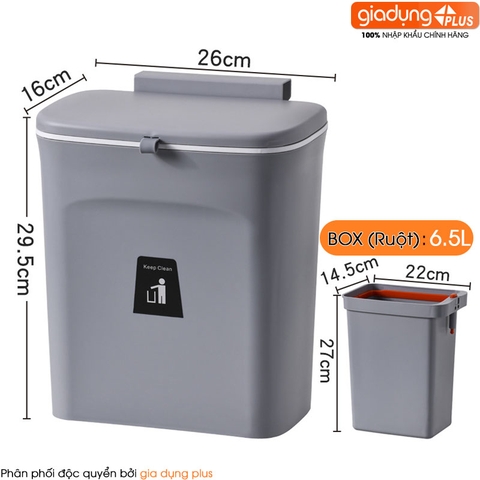 Thùng Đựng Rác Treo Cánh Tủ Bếp | Có Nắp Đậy Trượt Thông Minh Giúp Chống Mùi & Côn Trùng LAZYDO (LZ-0130) - Gia dụng Plus