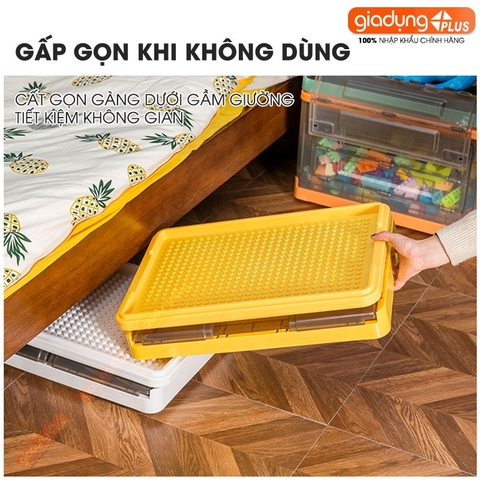 Thùng Đựng Lego, Đồ Chơi, Gấu Bông Gấp Gọn Cao Cấp Cho Trẻ Em (Có Bánh Xe & Tay Xách, Nắp Đậy) LAZYDO - Gia dụng Plus