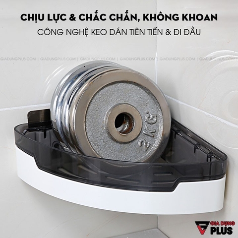Kệ góc dán tường nhựa ABS cao cấp, đa năng cho phòng tắm, nhà bếp, không khoan ShuangQuing (SQ-124)