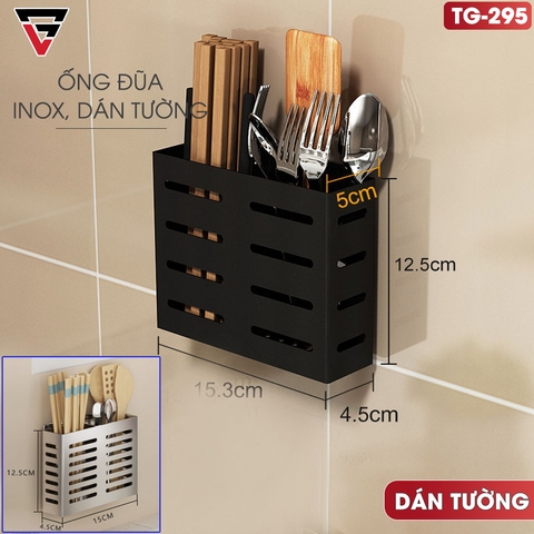 Ống đựng đũa thìa dán tường Gia Dụng Plus cao cấp inox 304, không cần khoan tường đục lỗ Lazydo (LZ-0204) - Gia dụng Plus