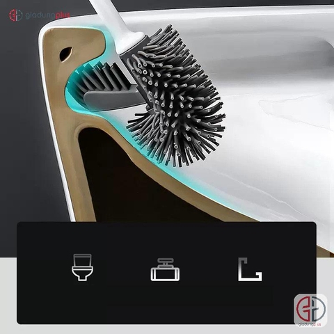 Bộ Kệ Kèm Cọ Không Góc Chết Đa Năng Dán Tường Cho Toilet ShuangQing (SQ-0111) - Gia dụng Plus