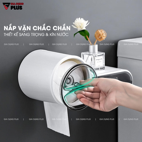 Hộp Đựng Giấy Vệ Sinh Dán Tường Chống Nước Hai Ngăn - Chính Hãng SHUANGQING (SQ-0109) - Gia dụng Plus