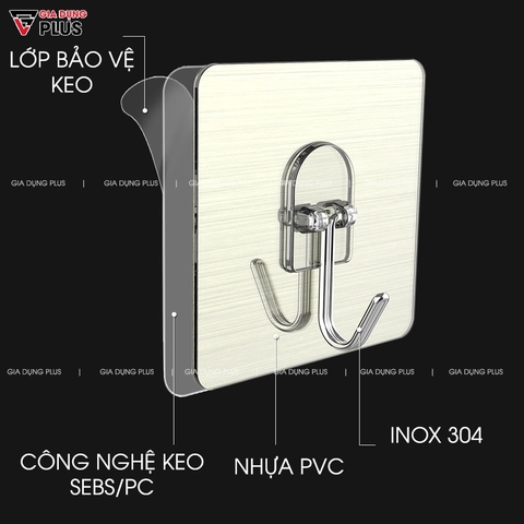 Móc treo đa năng dán tường siêu chắc (chịu lực đến 10kg mỗi móc) ShuangQuing (SQ-0120) - Gia dụng Plus