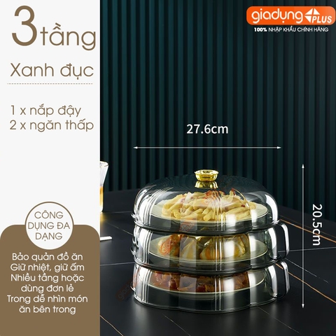 Lồng bàn giữ nhiệt đa năng 360 độ nhựa PET có nhiều tầng giúp chống bụi & côn trùng - bảo quản đồ ăn cho mùa Đông & Tết - Gia dụng Plus