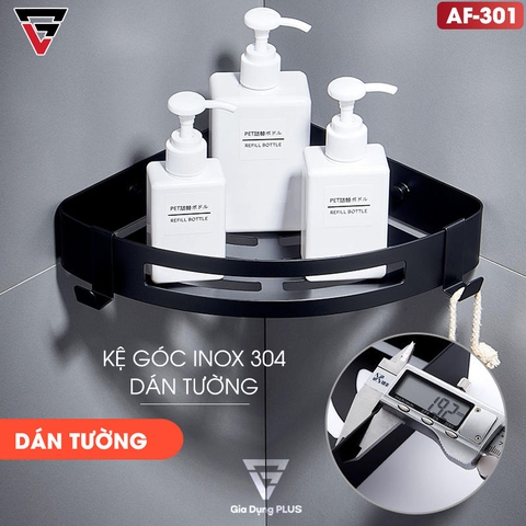 Kệ Góc Dán Tường INOX SUS 304 Không Gỉ Không Cần Khoan Tường Đa Năng Lazydo (LZ-0703) - gia dụng plus