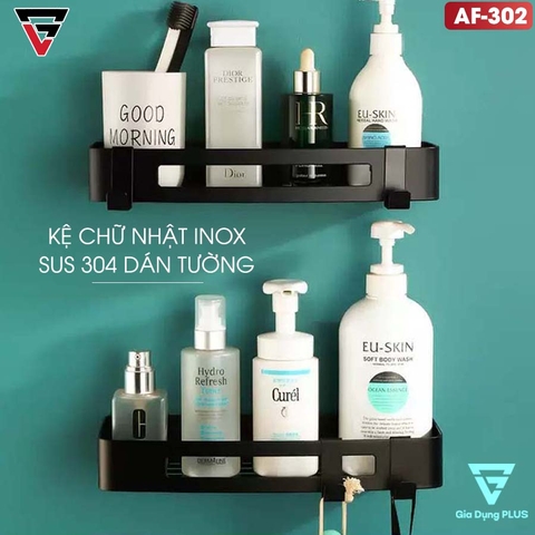 Kệ Chữ Nhật INOX SUS 304 Dán Tường Đa Năng Cho Phòng Tắm LAZYDO (LZ-0704) - Gia dụng Plus