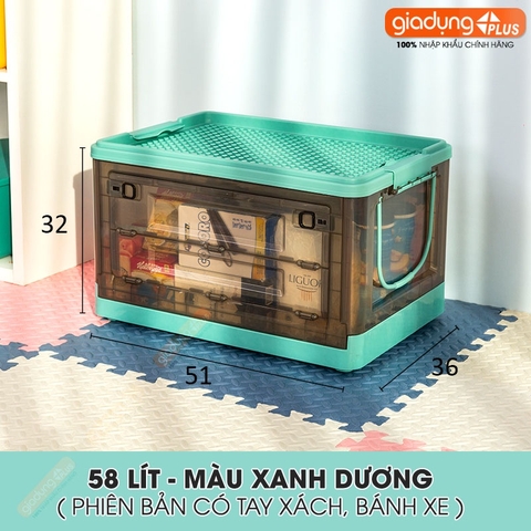 Thùng Đựng Lego, Đồ Chơi, Gấu Bông Gấp Gọn Cao Cấp Cho Trẻ Em (Có Bánh Xe & Tay Xách, Nắp Đậy) LAZYDO - Gia dụng Plus