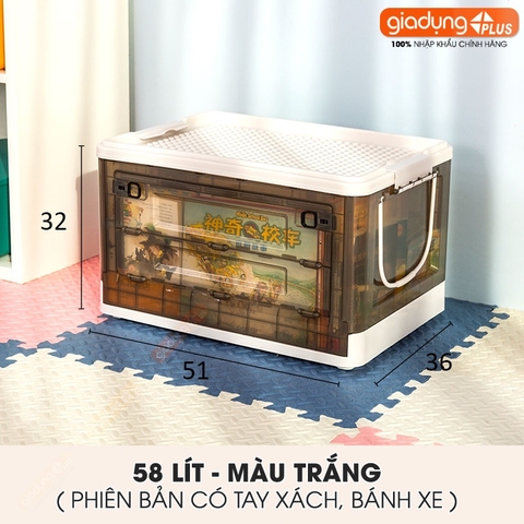 Thùng Đựng Lego, Đồ Chơi, Gấu Bông Gấp Gọn Cao Cấp Cho Trẻ Em (Có Bánh Xe & Tay Xách, Nắp Đậy) LAZYDO - Gia dụng Plus