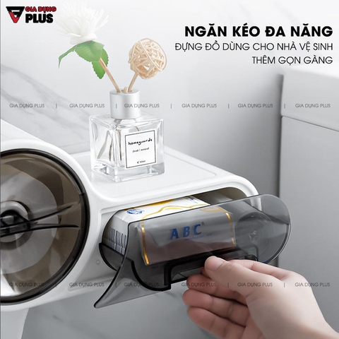 Hộp Đựng Giấy Vệ Sinh Dán Tường Chống Nước Hai Ngăn - Chính Hãng SHUANGQING (SQ-0109) - Gia dụng Plus