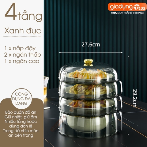 Lồng bàn giữ nhiệt đa năng 360 độ nhựa PET có nhiều tầng giúp chống bụi & côn trùng - bảo quản đồ ăn cho mùa Đông & Tết - Gia dụng Plus
