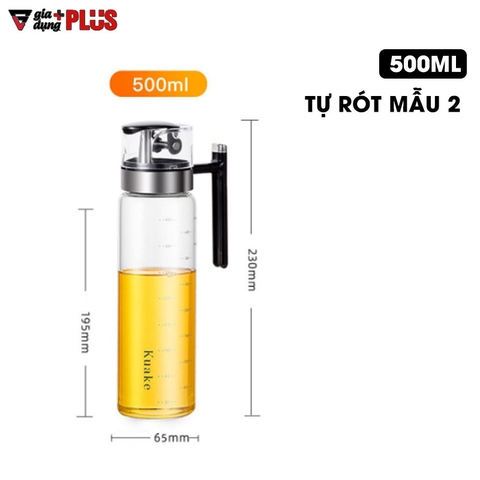 Bình dầu/ ăn,nước mắm tự rót thông minh có tay cầm