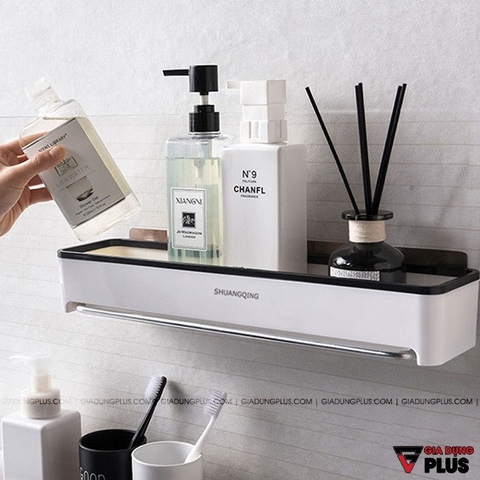 Kệ chữ nhật dán tường cao cấp, đa năng cho phòng tắm, nhà bếp / không cần khoan tường ShuangQuing (SQ-5255)