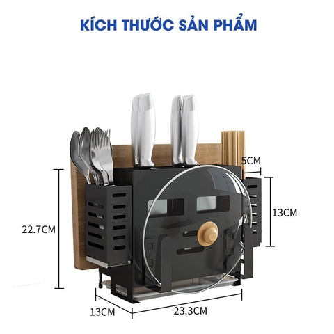 Hộp Cài Dao, Đựng Đũa / Thớt / Úp Vung Nồi Đa Năng INOX 304 Cao Cấp Không Gỉ | Đặt Bàn & Dán Tường | Gia Dụng Plus