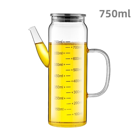 Bình Đựng Dầu Ăn Thuỷ Tinh Borosilicate Loại Lớn Có Vòi & Tay Cầm (550ML & 750ML) Cao Cấp | KUAKE - Gia dụng Plus