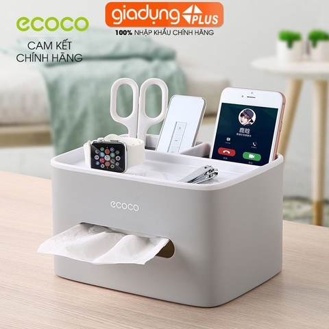 Hộp Đựng Giấy Ăn, Đựng Điều Khiển Đa Chức Năng Để Bàn ( 3 Màu ) Thường Hiệu Ecoco Chính Hãng | Gia Dụng Plus