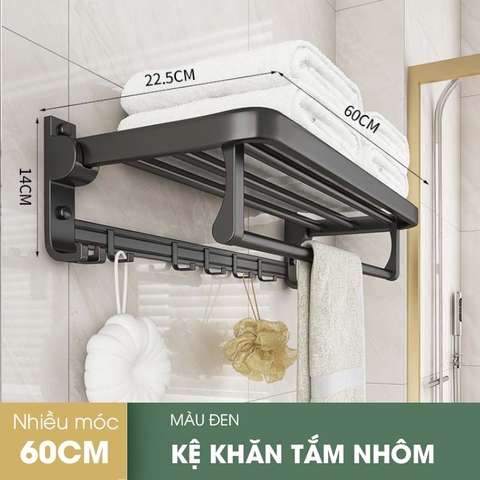 Kệ để khăn tắm gấp gọn/ nhôm dán tường gấp gọn