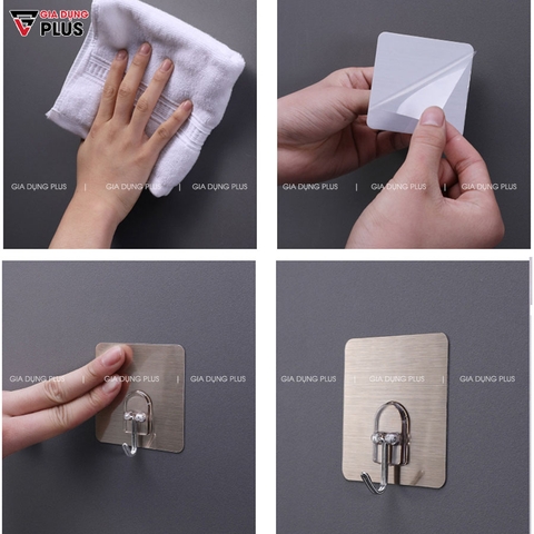 Móc treo đa năng dán tường siêu chắc (chịu lực đến 10kg mỗi móc) ShuangQuing (SQ-0120) - Gia dụng Plus