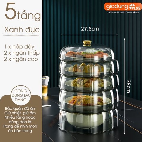 Lồng bàn giữ nhiệt đa năng 360 độ nhựa PET có nhiều tầng giúp chống bụi & côn trùng - bảo quản đồ ăn cho mùa Đông & Tết - Gia dụng Plus