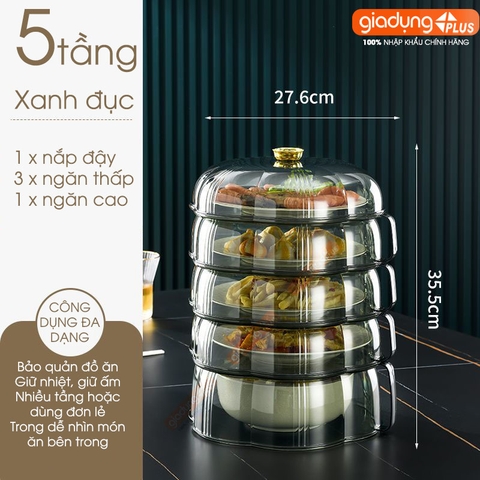 Lồng bàn giữ nhiệt đa năng 360 độ nhựa PET có nhiều tầng giúp chống bụi & côn trùng - bảo quản đồ ăn cho mùa Đông & Tết - Gia dụng Plus