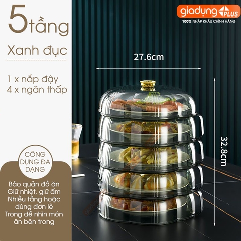 Lồng bàn giữ nhiệt đa năng 360 độ nhựa PET có nhiều tầng giúp chống bụi & côn trùng - bảo quản đồ ăn cho mùa Đông & Tết - Gia dụng Plus