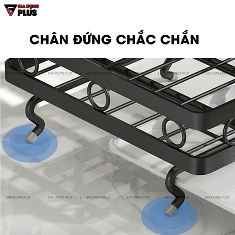 Giỏ Đựng Đồ Rửa Chén Kèm Thanh Treo Khăn Lau Bếp Dán Tường Bằng Thép Carbon / Sơn Tĩnh Điện Không Gỉ Cao Cấp | Gia Dụng