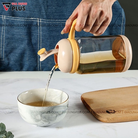 【Xả Kho】Lọ thuỷ tinh đựng dầu ăn, nước mắm, nước tương đầu nấm dễ thương JIANXIA
